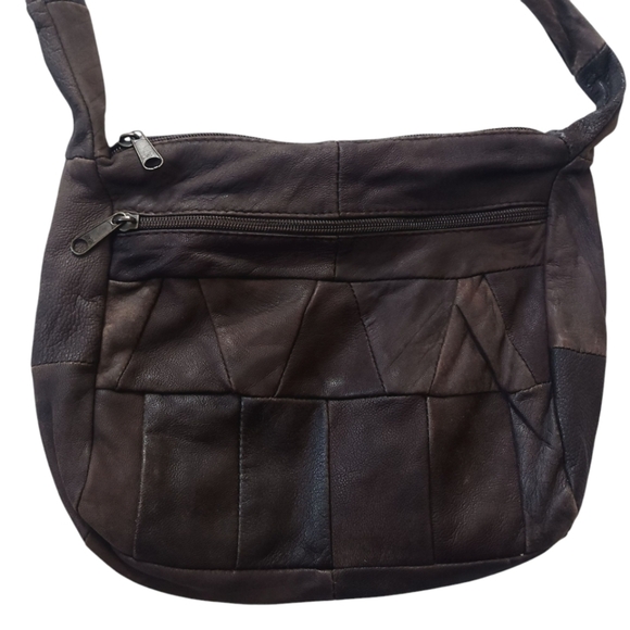 Vintage Sarah Patchwork Leather Tie Shoulder Bag Purse - Picture 2 of 8